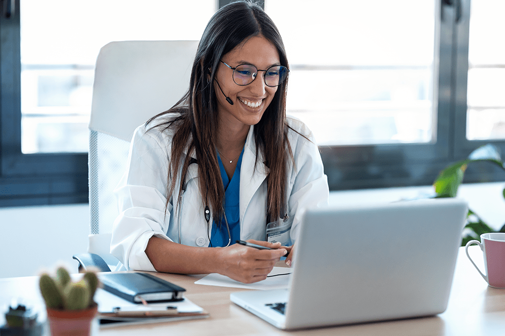 specialty medicine doctor doing telemedicine